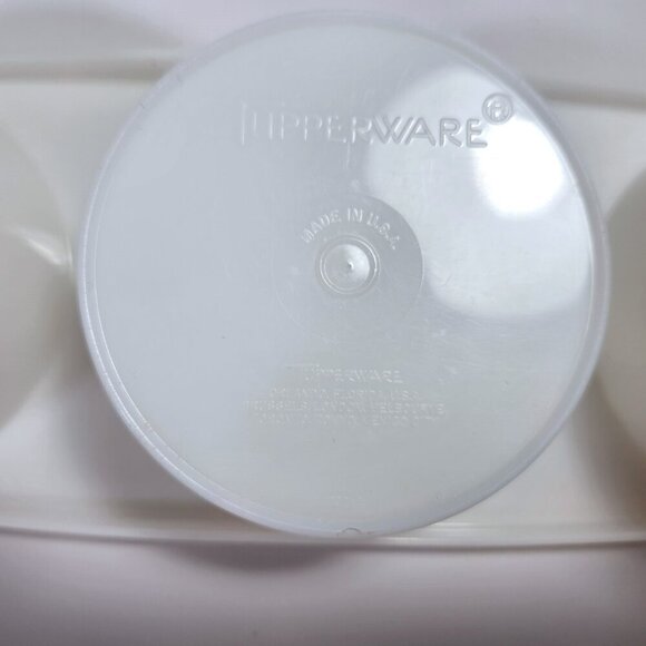 Tupperware Condiment Relish Caddy Container #732 White with Lids Vintage - Picture 7 of 8